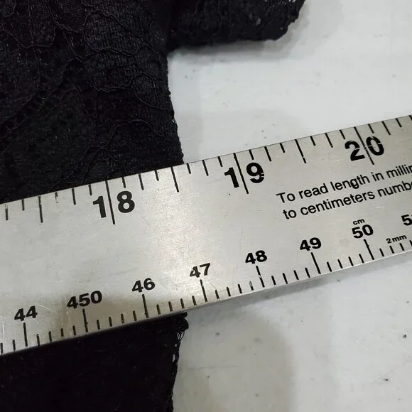 MllesReve Cocktail Party Dress Women Size XL Black Vintage Floral Lace Hi Low - Picture 10 of 11